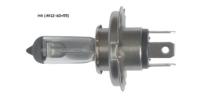 Лампа Н4 (АК12-60+55), галогеновая дальнего-ближнего света передней фары ВАЗ 2114 (2115, 2113)