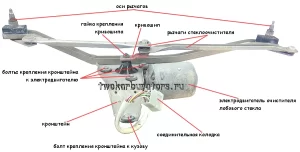 Установка очистителя лобового стекла ВАЗ 21083, 21093, 21099