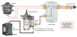Стартер автомобиля ВАЗ 2114, 2115, 2113 схема подключения