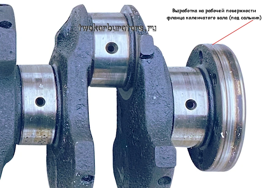 Износ фланца коленчатого вала под сальник