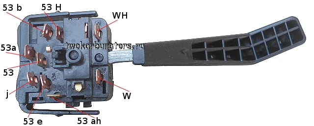 Вот контакты правого подрулевого переключателя ВАЗ 2114, 2113, 2115