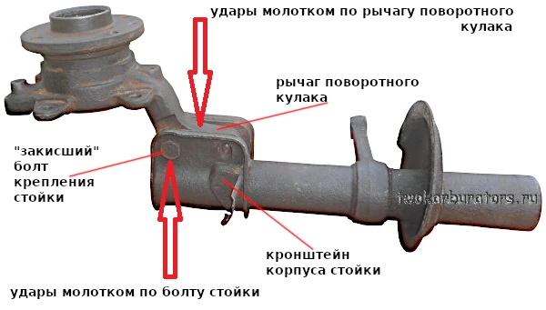 Быстренько обстукиваем болт стойки