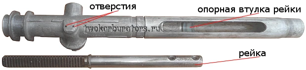 Извлечение зубчатой рейки и ее опорной втулки